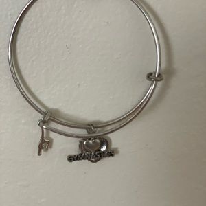 Bundle of 2 silver gymnastics charm bracelets